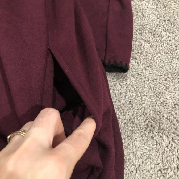 6 Soft Surroundings Red Cozy Carefree Jacket Fleece Lined Topper Cardigan Size M - Picture 7 of 10